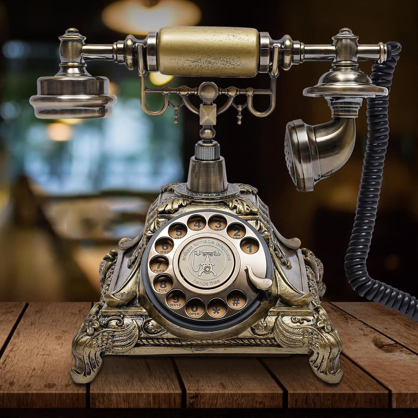 Turntable retro telephone antique European turntable telephone decoration dial telephone landline cross-border foreign trade