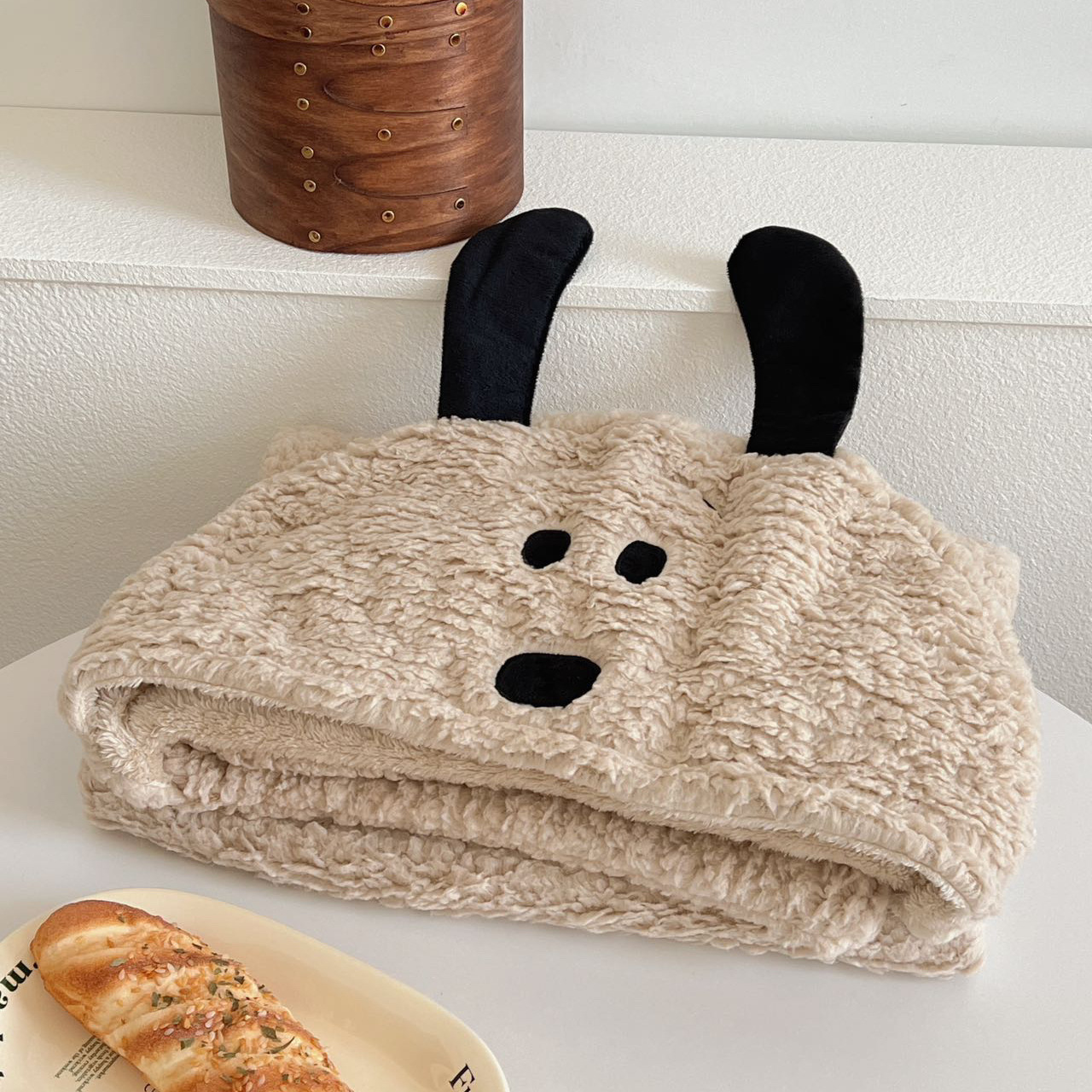 Picture of Ins Cartoon Bear Shawl Cape Winter Out Warm Thickened Cloak Student Office Lunch Break Blanket Women