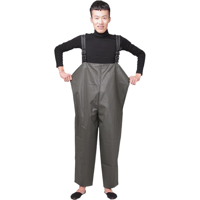 Waist-length Water Pants Half-length Fishing and Catching Fishing Waterproof Fish Pants Farming Pants Rain Pants Wading Clothes One-piece Shoes Leather Fork