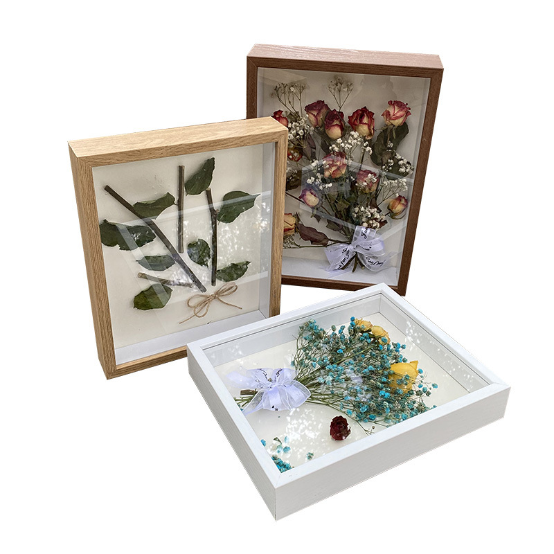 Picture of Stereo Hollow Dried Flower Photo Frame Handmade Clay Picture Frame Table Immortal Flower Butterfly Specimen Frame DIY Frame Wholesale