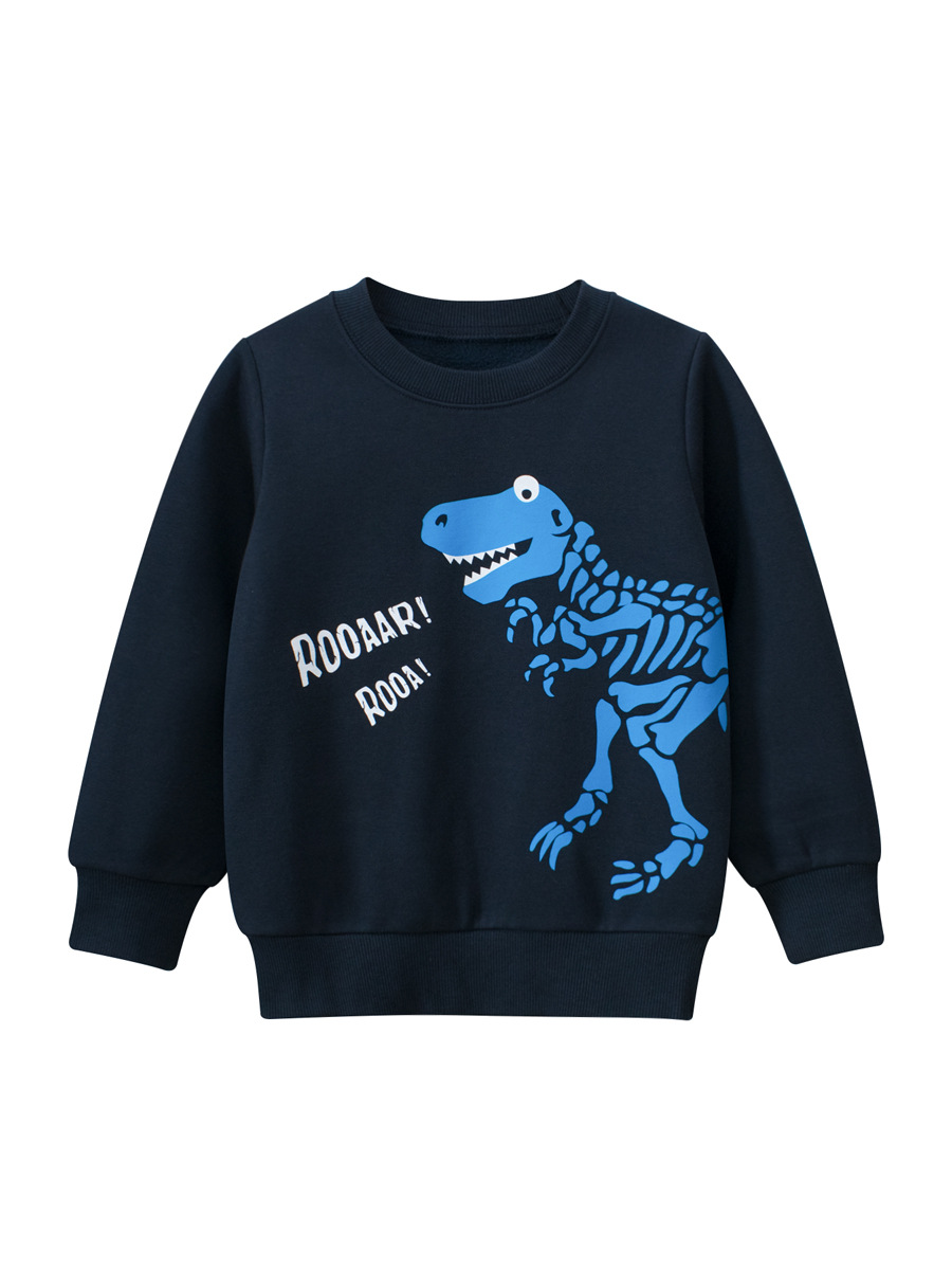 Picture of 27kids Korean style children's clothing autumn and winter New 2024 dinosaur cartoon children's sweater fleece-lined baby clothes wholesale