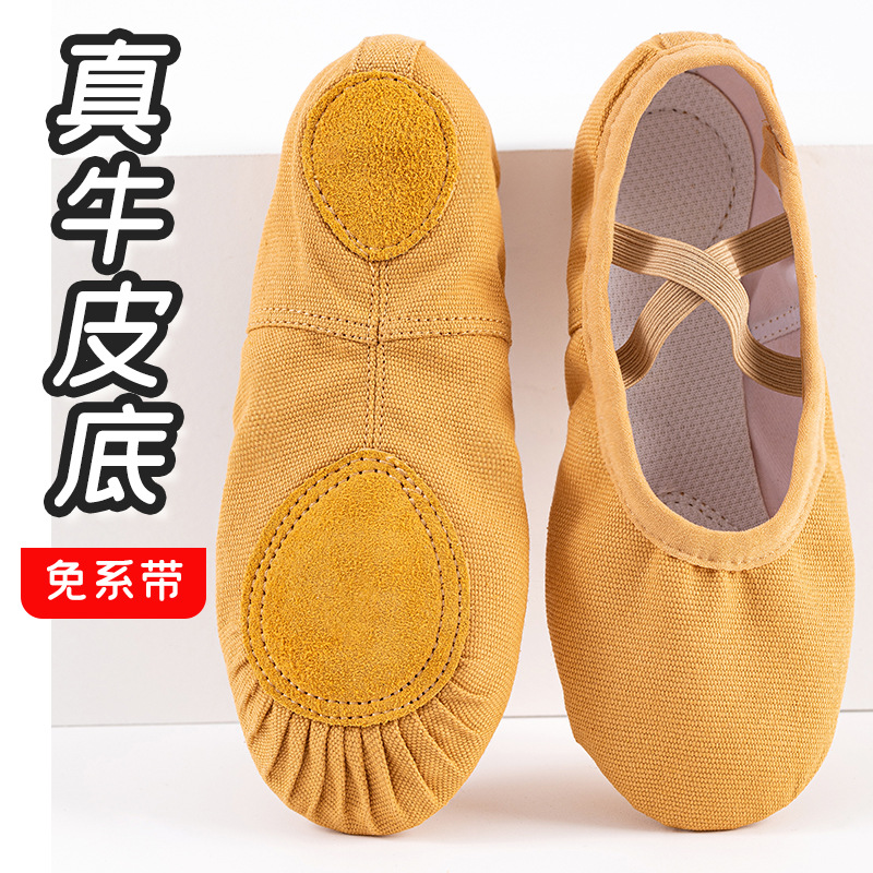 Picture of Wholesale dance shoes for boys and girls lace-free dancing shoes camel soft bottom exercise body yoga cat claw shoes Ballet