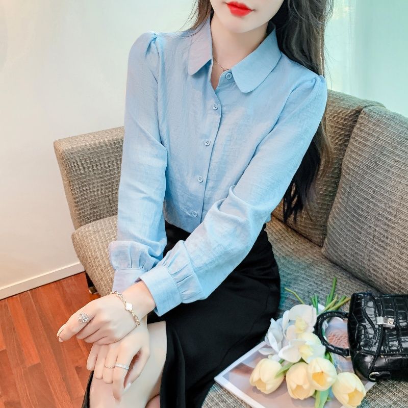 Spring and Autumn 2025 New Professional Chiffon Shirt Women's Long Sleeve Temperament Versatile Workplace Ladies Shirt Thin Top