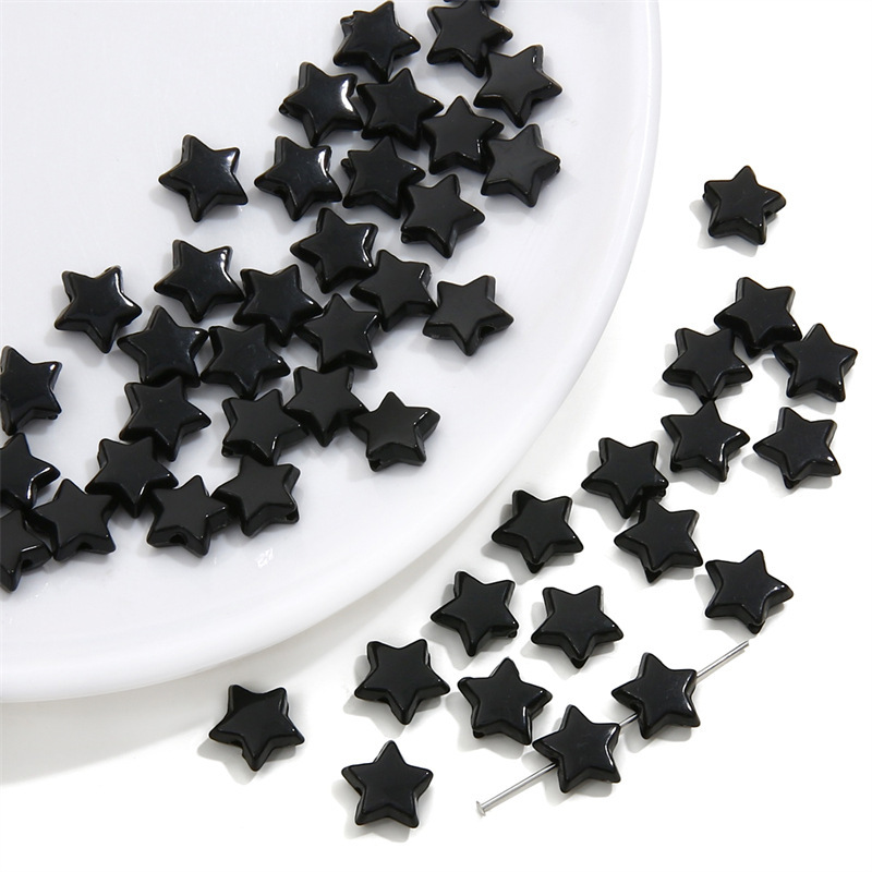 Picture of 10mm acrylic solid color five-pointed star beads beads DIY handmade bracelet necklace jewelry material accessories