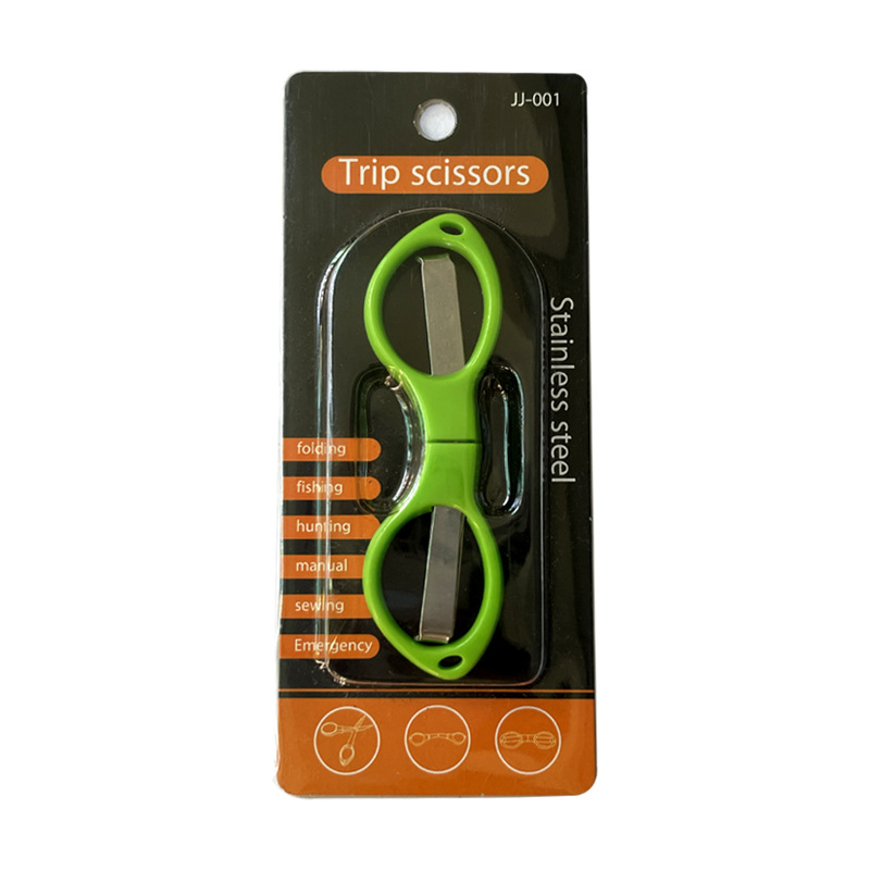 Picture of Stainless steel folding scissors plastic handle/alloy stretch shear travel portable fishing Special 8/eight character scissors wholesale