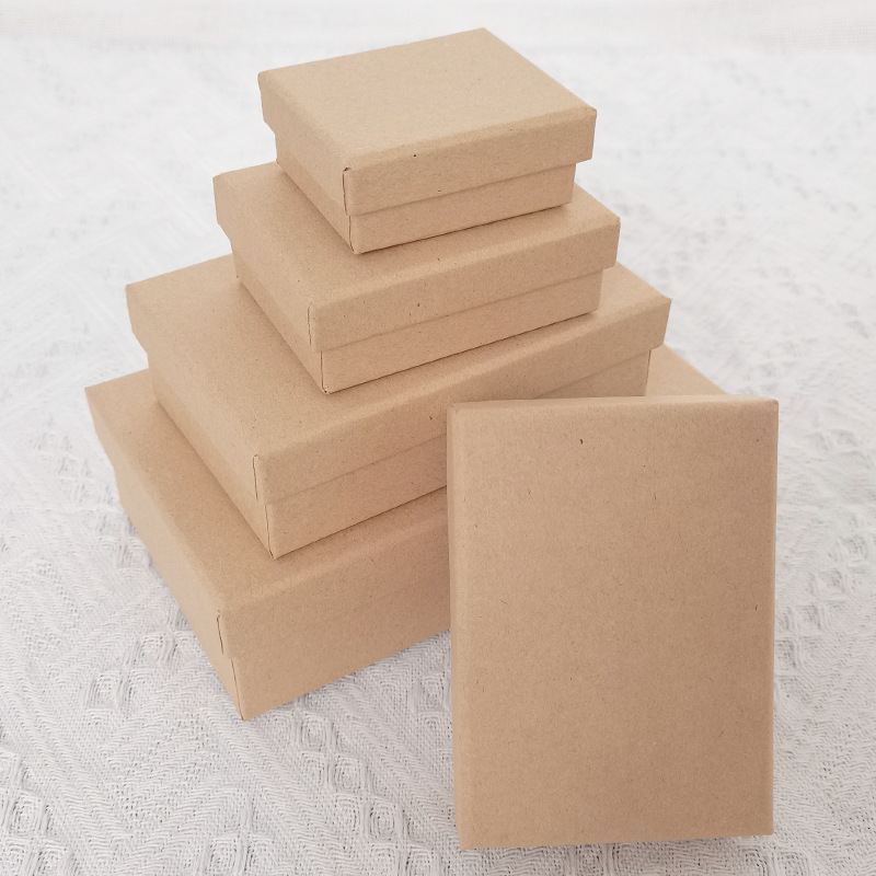 DIY Kraft Paper Box Pearl Jewelry Packaging Ring Necklace Box Storage Extra Hard Small Box for Baking and Pastry Making