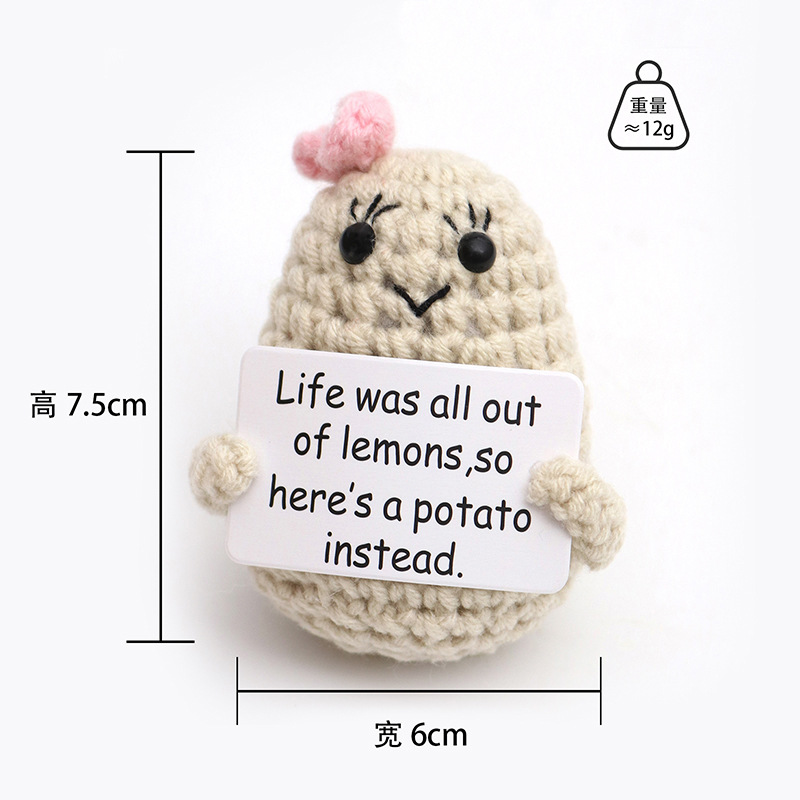 Picture of Cross-Border Hot-Selling Wool Crochet Positive Energy Potato Knitted Wool Cucumber Positive Energy Wool Crocheted Doll Finished Product