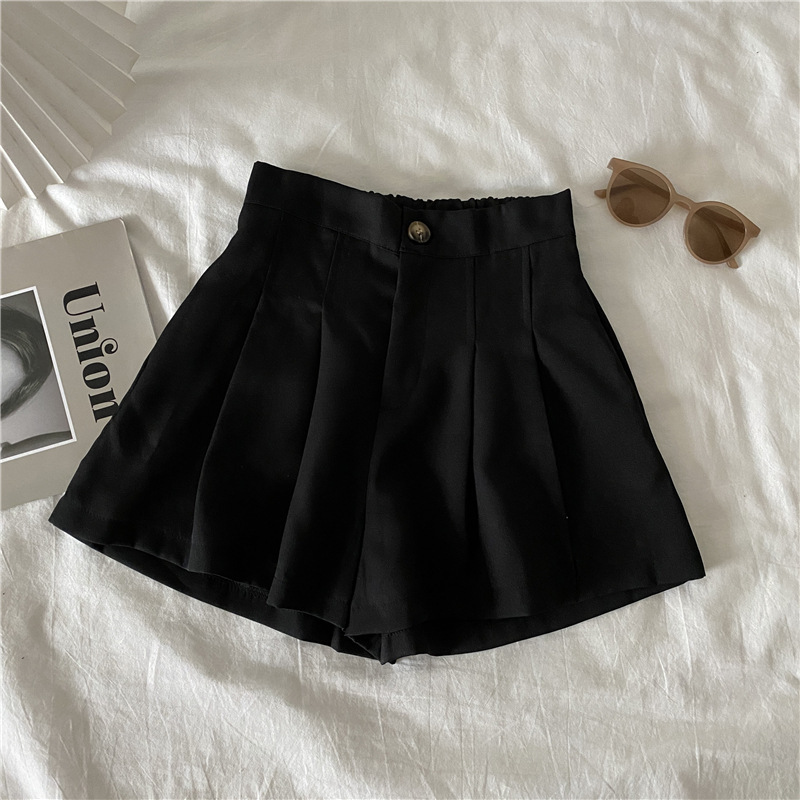 Picture of White Casual Suit Shorts for Women 2024 New Summer Thin Small High-Waist Slim A-Line Wide-Leg Hot Pants