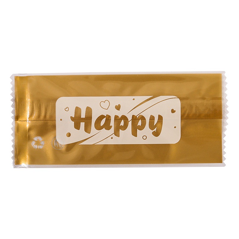 Milk cake baking food bag Golden white plastic translucent packaging bag wholesale biscuit candy strip machine seal bag