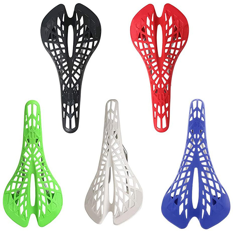 Bicycle Super Light Shock Absorbing Spider Web Cushion Hollow Cushion for Mountain Highway Bicycle Comfortable Saddle Breathable Seat