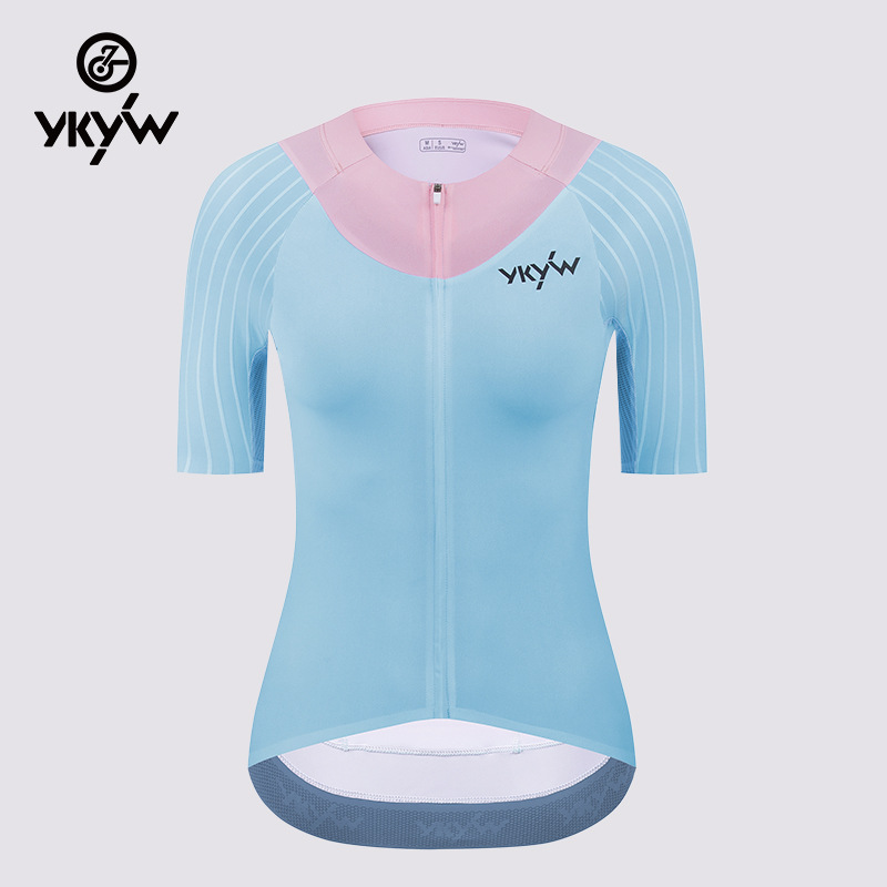 Ykyw Short-Sleeved Cycling Jersey Women's Summer New Competitive Road Bike Breathable Quick-Drying Short Aerodynamic Cycling Top