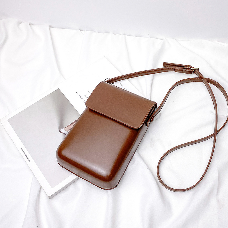 Vertical Korean and Japanese Style Coin Purse That Can Hold a Phone, Retro Unisex Neck-Hanging Mini Crossbody Bag, Small Vintage-Style Bag