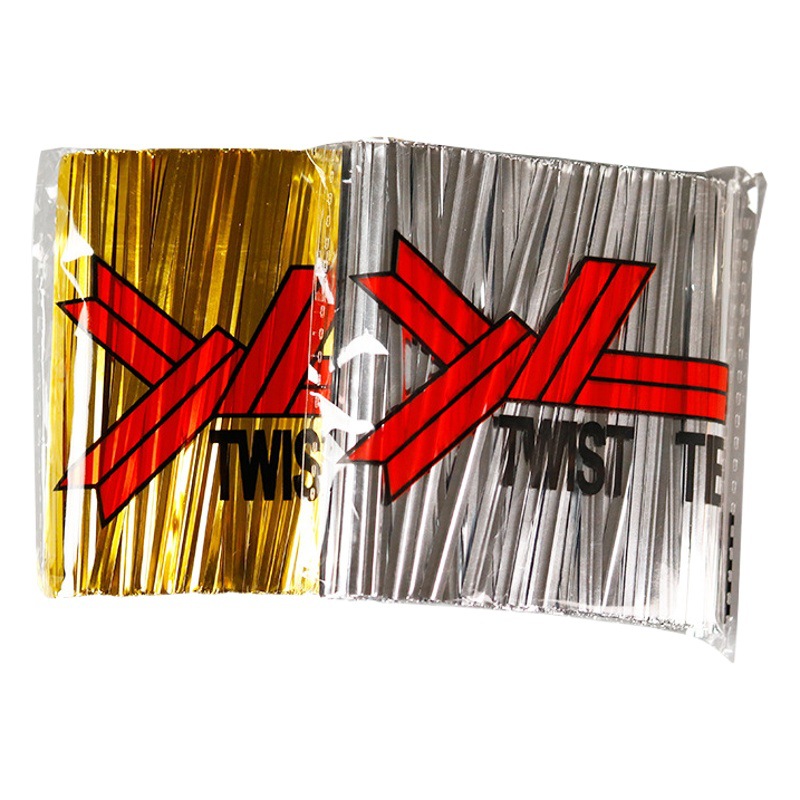 Multicolor Bread West Point Toast Bag Tie Silk Binding Rope Food Lollipop Packaging Sealing Tie Gold Silver Tie