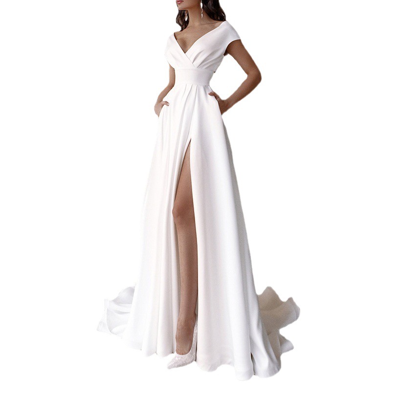 High-End Floor-Length Evening Dress Fairy Skirt Sexy Chest-Wrapped Mid-Waist Evening Dress