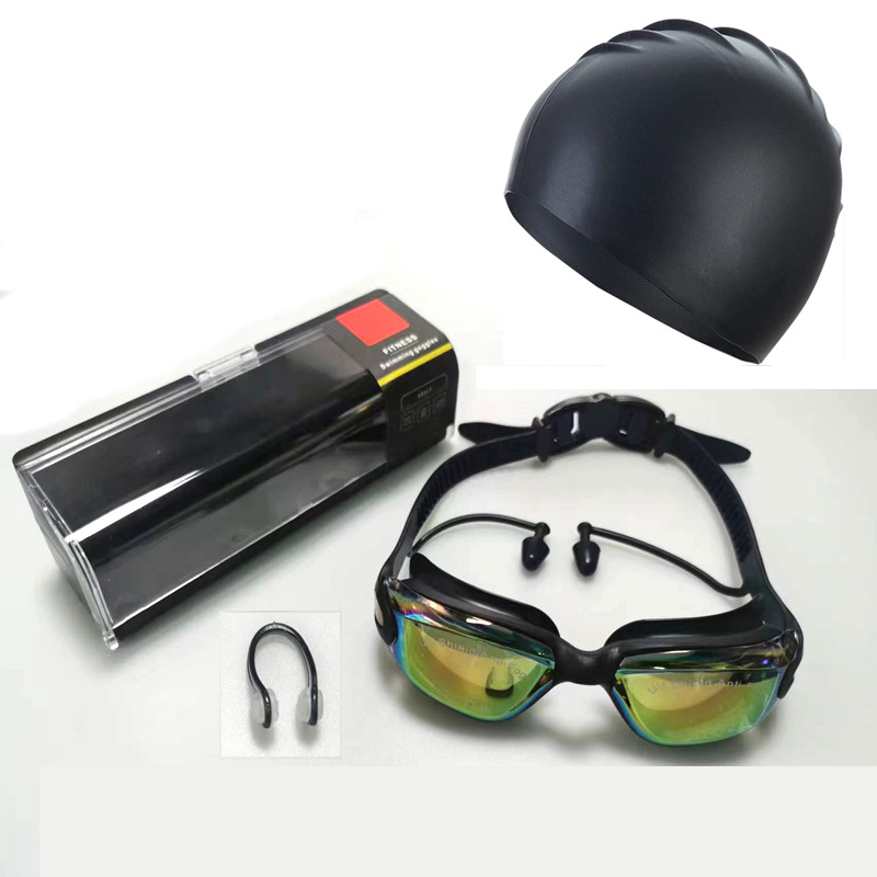 Picture of in stock 2025 new swimming goggles wholesale adult anti-fog plating swimming glasses waterproof silicone swimming goggles suit