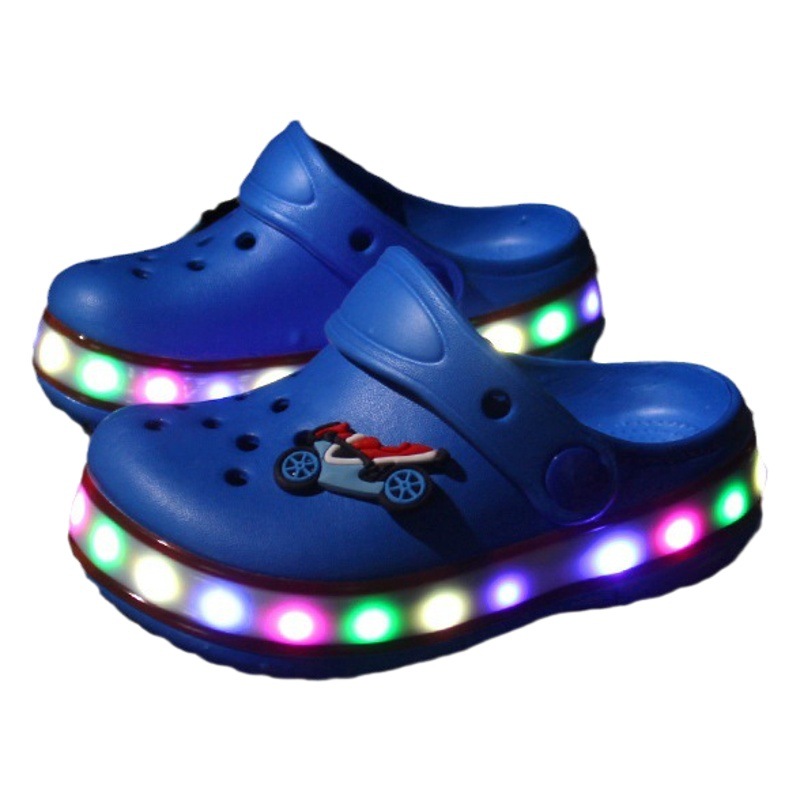 LED light shoes children's hole shoes summer children's shoes sandals 25 new slippers beach shoes hollow baby shoes wholesale