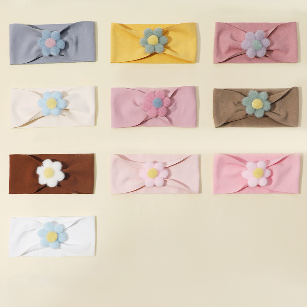 European and American New Children's Hair Accessories European and American Baby Cute Daisy Flower Hair Band Elastic Nylon Baby Headband