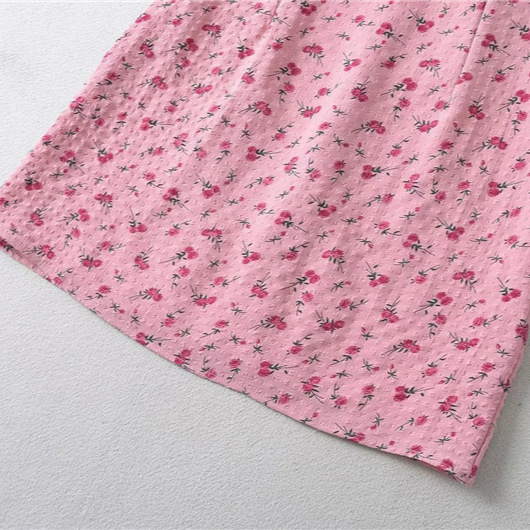 Picture of French Style Sweet Rose Floral Skirt Summer New Arrival Tight Waist Slim-Fit Sweet and Spicy Short Skirt for dress Women