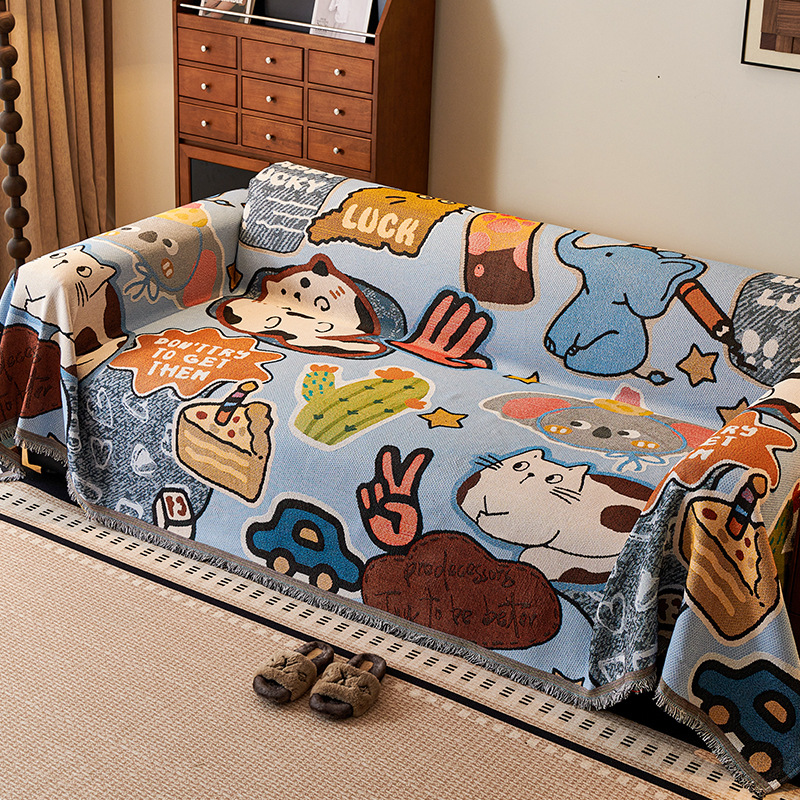 Cartoon New Sofa Cover New All-inclusive Anti-cat Scratch Cover Towel All Seasons Universal One Full Cover Sofa Cover Cloth