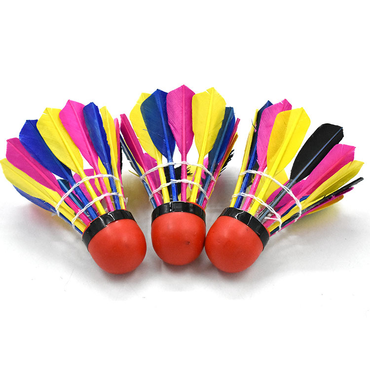 Picture of Hangyu red leather head color badminton windproof wind-resistant amateur training entertainment badminton rubber head badminton
