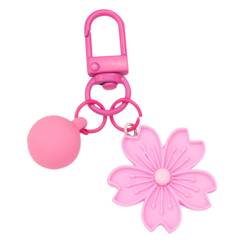 New color resin cherry blossom car keychain pendant cute paint ball accessories earphone case bag decoration