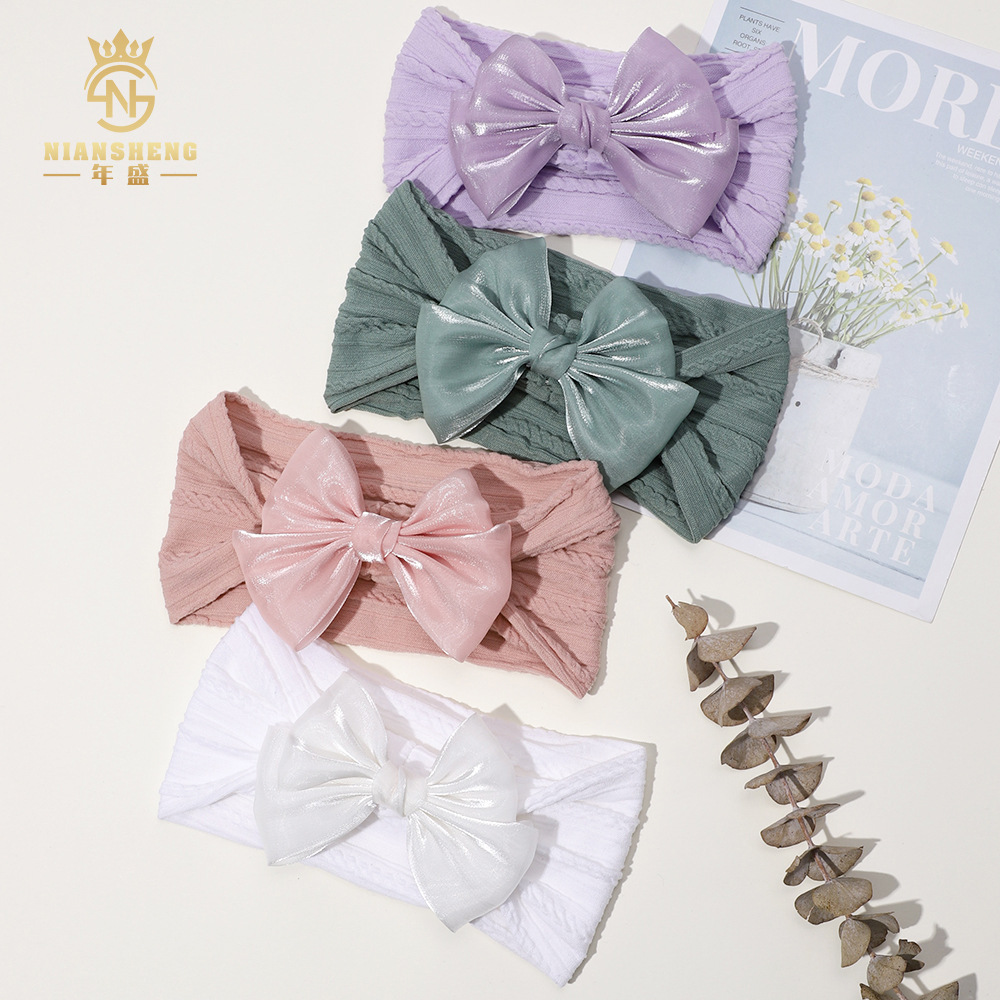 New European and American Baby Bow Headband Baby Wide Edge Hair Band Cute Hair Accessories Princess Children Headband Wholesale