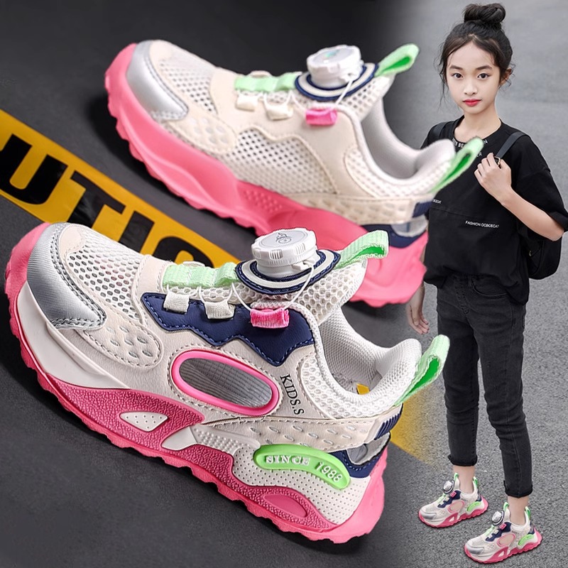 Girls' Hollow Sports Shoes 2025 New Summer Baotou Boys' Sandals Children's Shoes Girls' Breathable Single Mesh Shoes