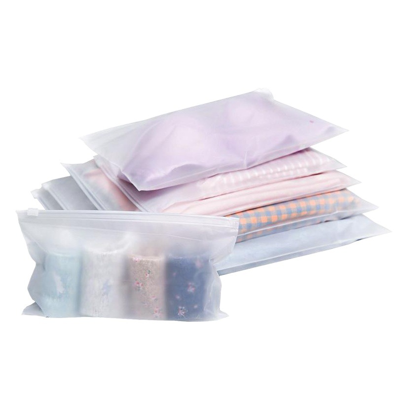 Spot double frosted zipper bag CPE clothing underwear socks packaging bag wholesale printable logo