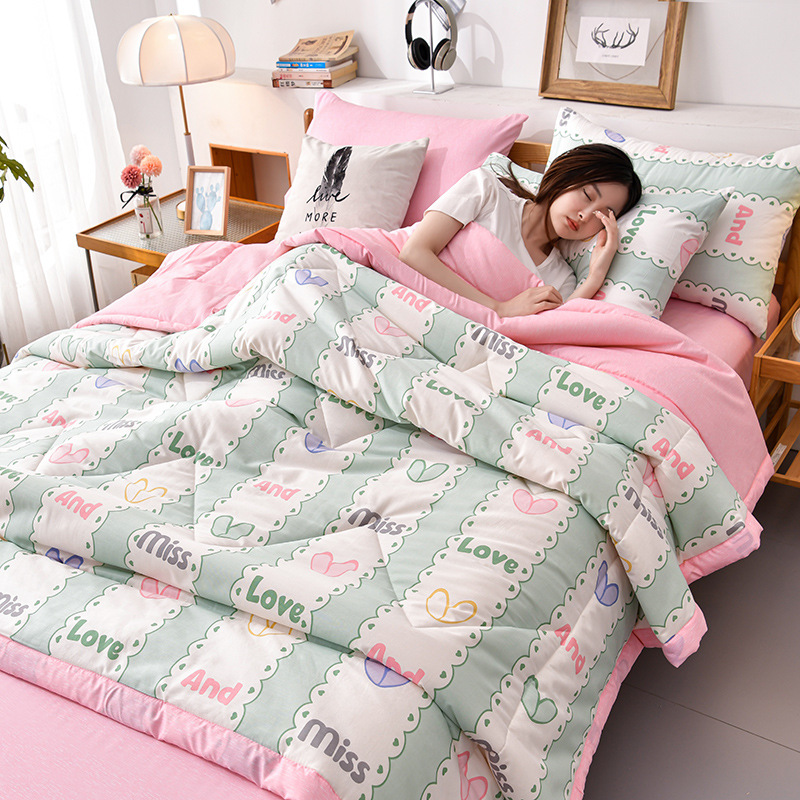 Picture of Air-Conditioning Quilt, Summer Cool Quilt, Thin Single and Double Washed Cotton Summer Quilt, Gift Box, Kidsren's Quilt, Sales Quilt, Machine Washable