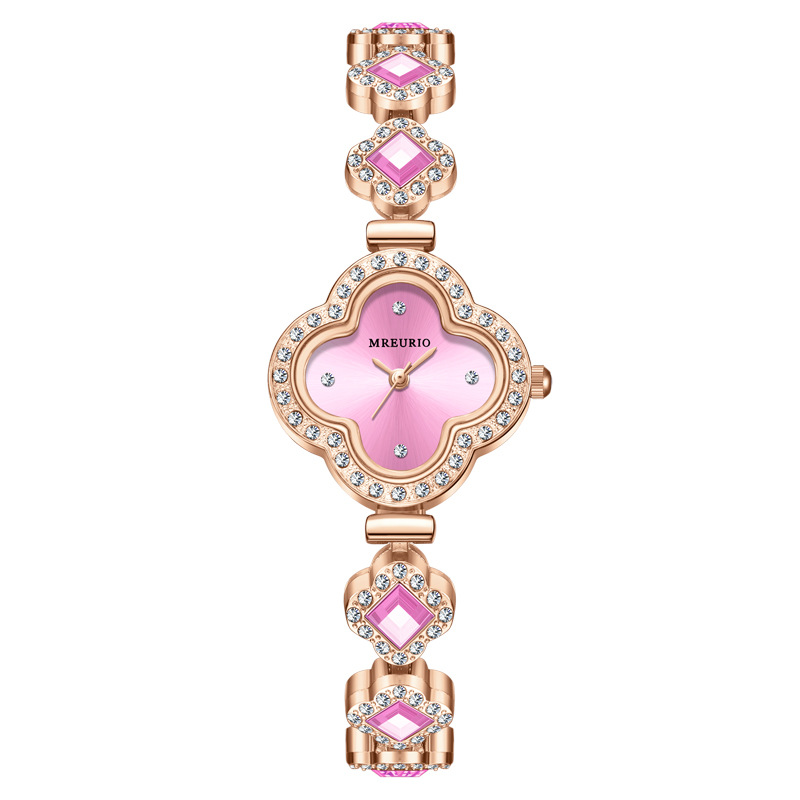 Picture of Live Hot Hot Hot Fashion Four-leaf Clover Bracelet Quartz Watch Emerald Women's Watch Women's Watch Factory Wholesale