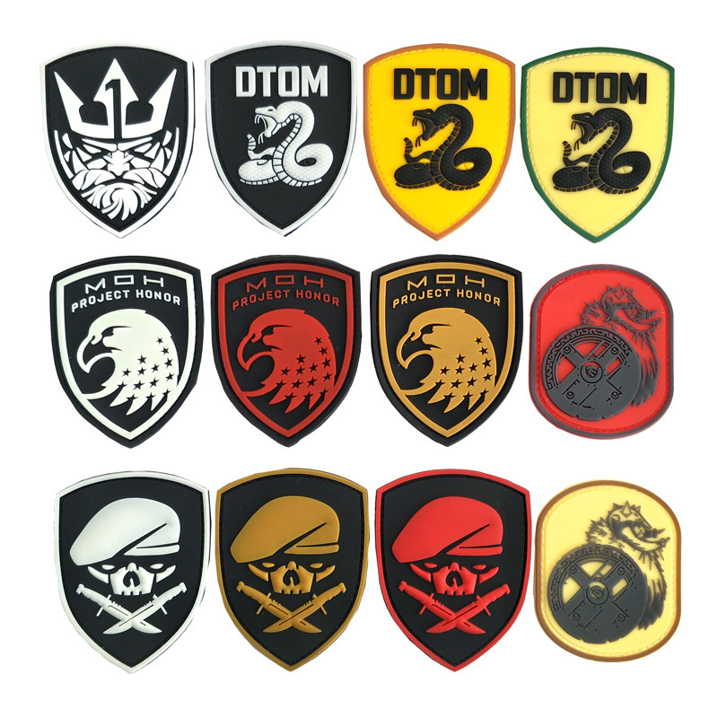 Picture of Foreign trade supply DTOM snake armband PVC 3D rubber patch eagle soft glue velcro badge backpack decoration
