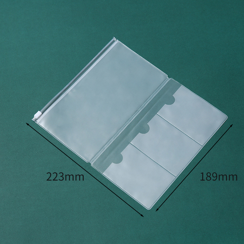 Picture of A5A6A7B5A4 book 6-hole loose-leaf notebook zipper bag bill Hand Book PVC storage bag clip chain pencil case