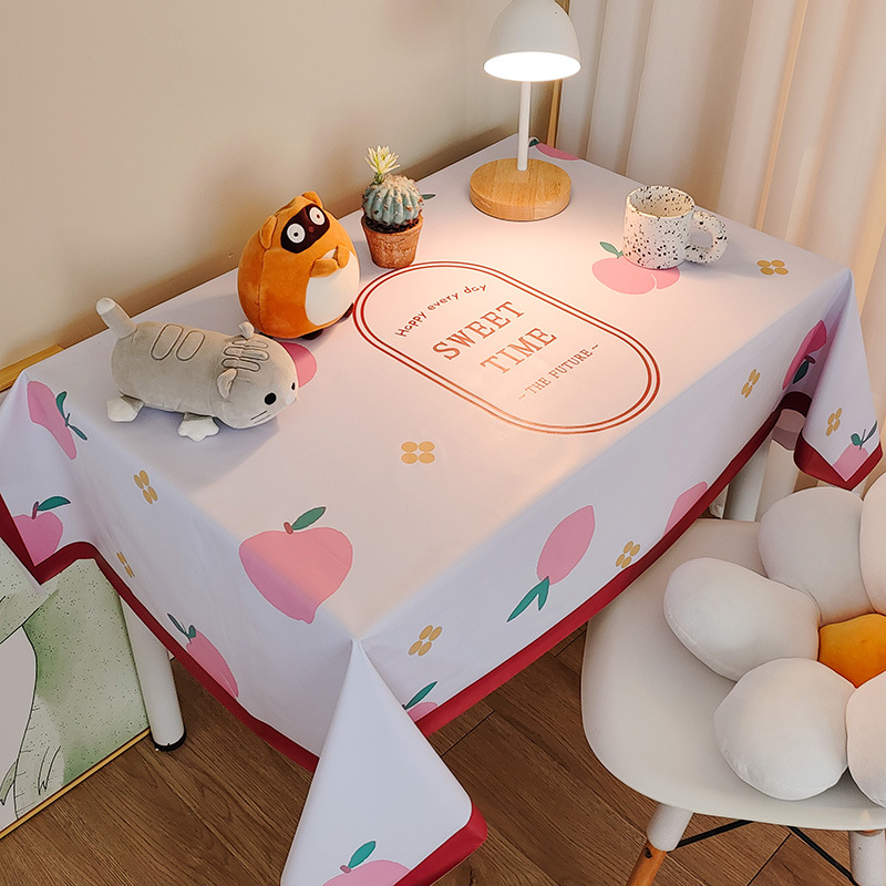 Picture of Tablecloth Waterproof and Oil-proof PVC Coffee Table Table Mat Dining Table Tablecloth Picnic Stall Student Desk Dormitory Decorative Cloth