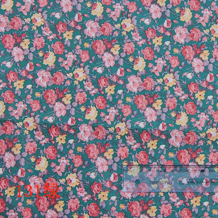 Picture of New Korean style lady style rose pink black blue purple green multi-color printed cloth mesh printed fabric