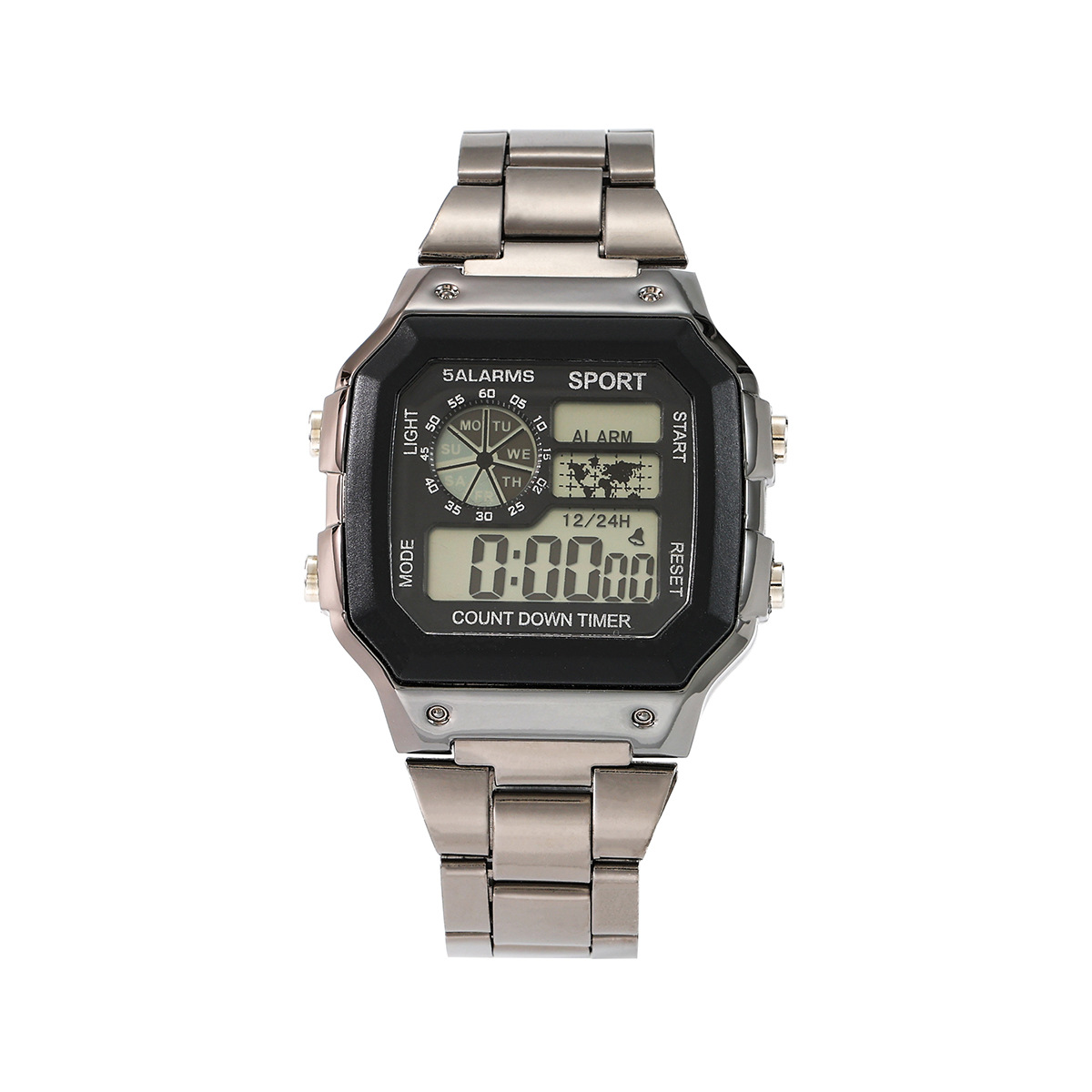 Picture of Foreign Trade Men's Watch Fashion Led Luminous Student Digital Watch Square Watch Steel Band Watch Men's Digital Watch Wholesale