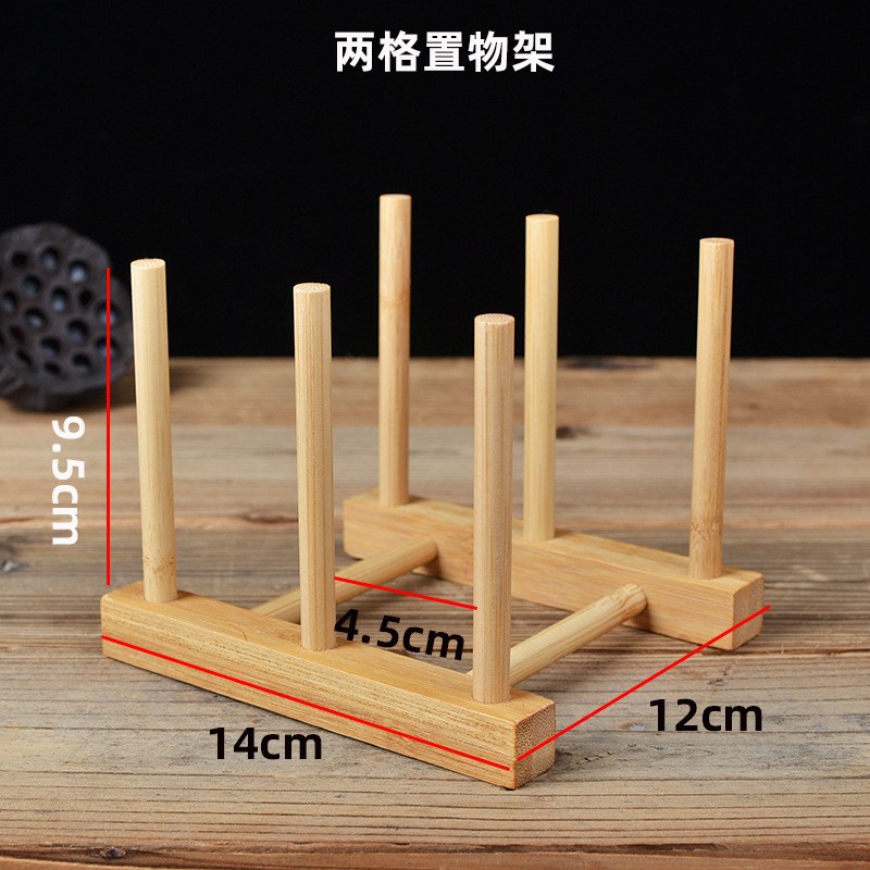 Picture of Factory Wholesale Bamboo Drain Rack Bowl Rack Kitchen Rack Wooden Chopping Board Dishes Plate Shelf Tea Cake Bracket