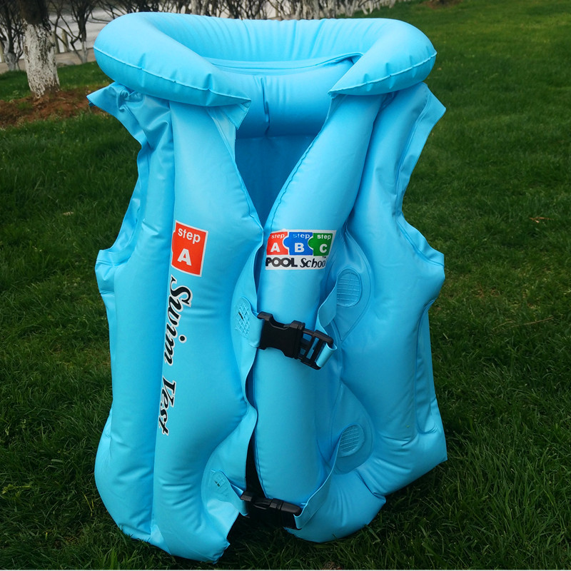 Picture of abc inflatable swimsuit children's pvc inflatable safety vest thickened large buoyancy children's swimming leak-proof swimsuit