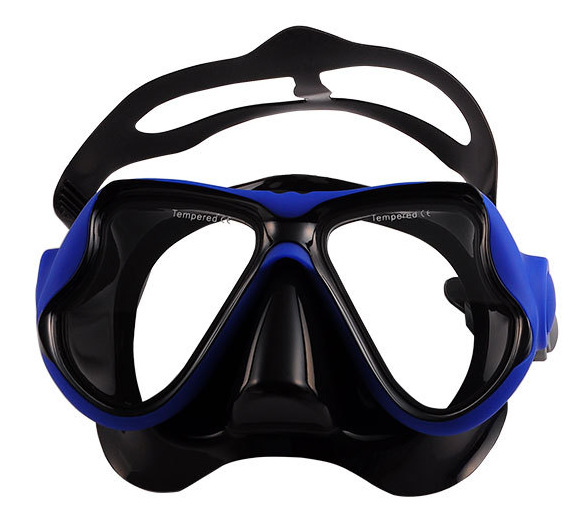 Picture of Large frame diving goggles snorkeling myopia lens diving mask liquid silicone PVC diving goggles tempered glass