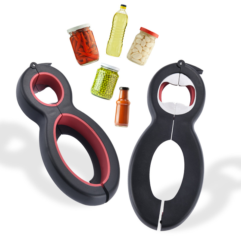 Spot factory six-in-one Multi-function can opener multi-function plastic bottle opener creative kitchen gadgets