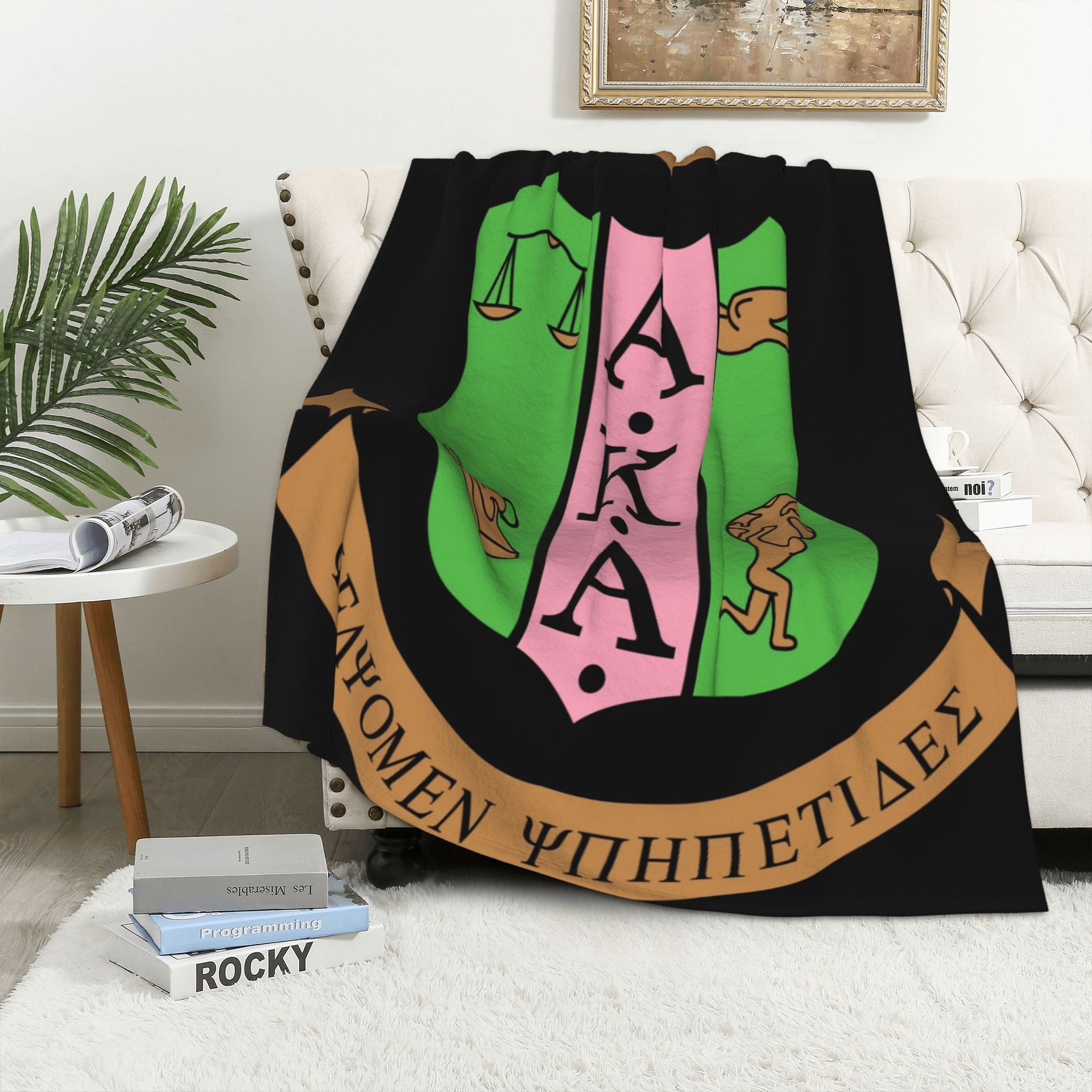 Picture of Cross Border AKA Girl Blanket Sorority Gift Soft Flannel Blanket Sisterhood Blanket for Women