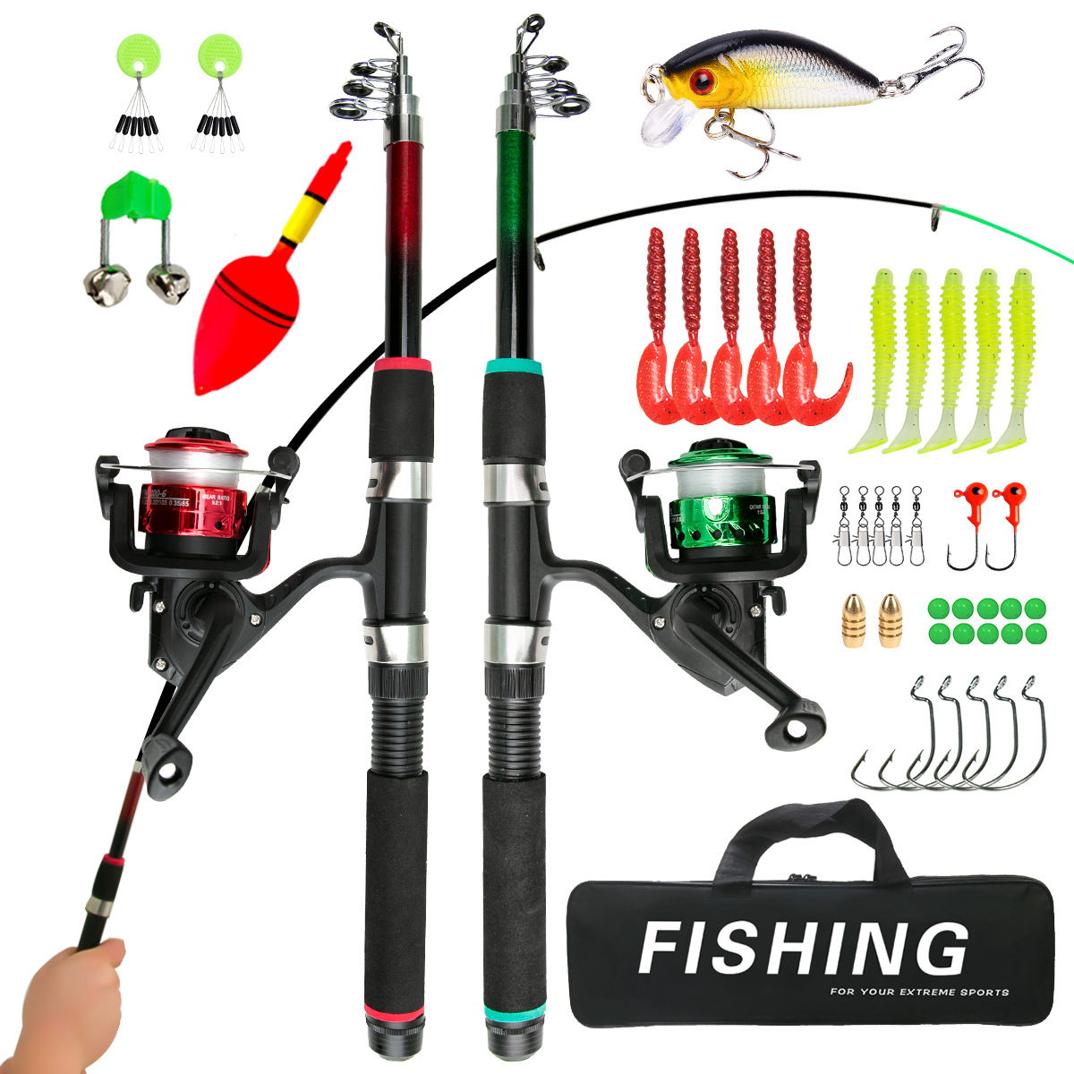 Wholesale 1.8m Novice Lure Rod Fishing Gear Set Bait Box Lure Rod Long Throw Rod Boat Fishing Lure Rod Cross-Border