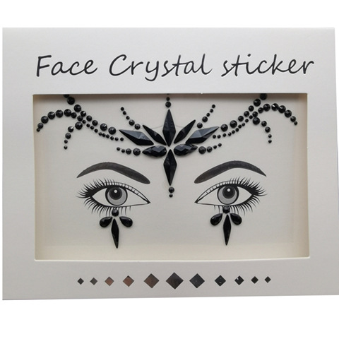 Picture of Internet Celebrity DIY Face Stickers, Eyebrow Stickers, Acrylic Accessories, Colorfulful Forehead Decoration, Masquerade Face Rhinestone Stickers