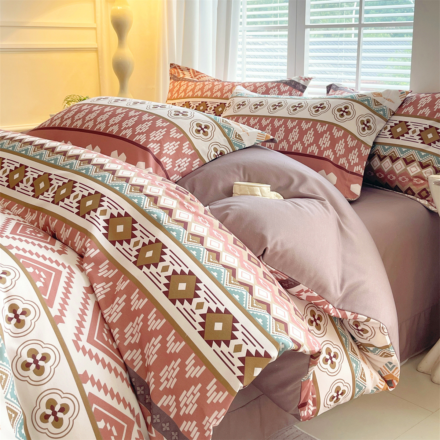 Class a Maternal and Infant-Grade All-Cotton Brushed Thickened Four-Piece Bedding Set for Autumn and Winter, Pure Cotton Bed Sheet, Duvet Cover, Fitted Sheet for Dormitory