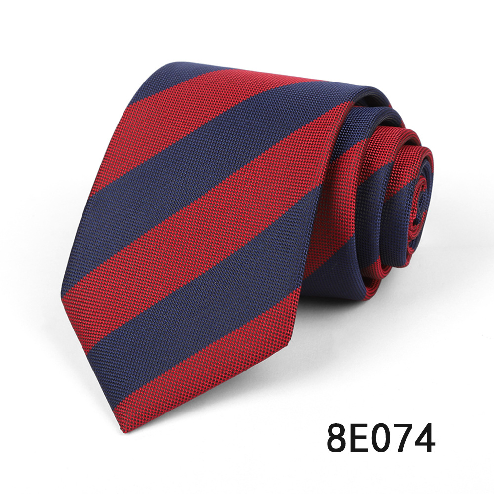 Picture of Men's Tie Business Casual Stripesd Tie 8cm Polyester Jacquard Embroider Print Tie Wholesale Formal Wear