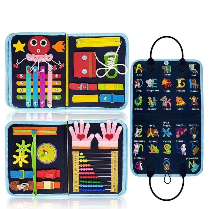 Cross-Border Felt Learning Board Busy Board New Hot-Selling Children's Early Education Intelligence Development Board Dinosaur Ocean