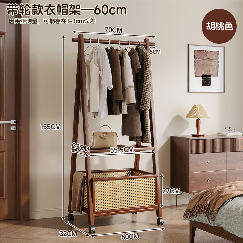 Picture of Vertical hanger floor simple coat rack rack for hanging clothes in a home room is foldable and durable drying rack