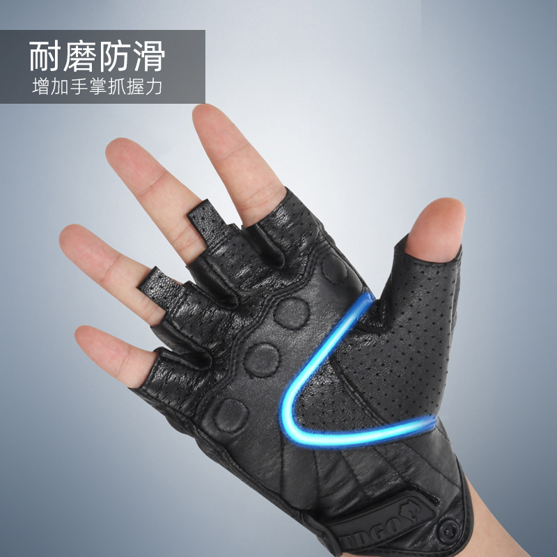 Picture of Summer Half Finger Riding Gloves Leather Gloves Summer Riding Gloves Touchscreen Efficient Breathable Motorcycle Gloves