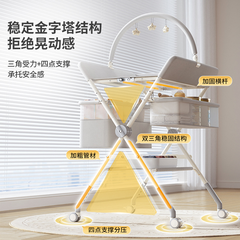 Picture of Baby Diaper Table Care Newborn Diaper Changing Wet Bath Touch Table Baby Bed Foldable Multi-Function