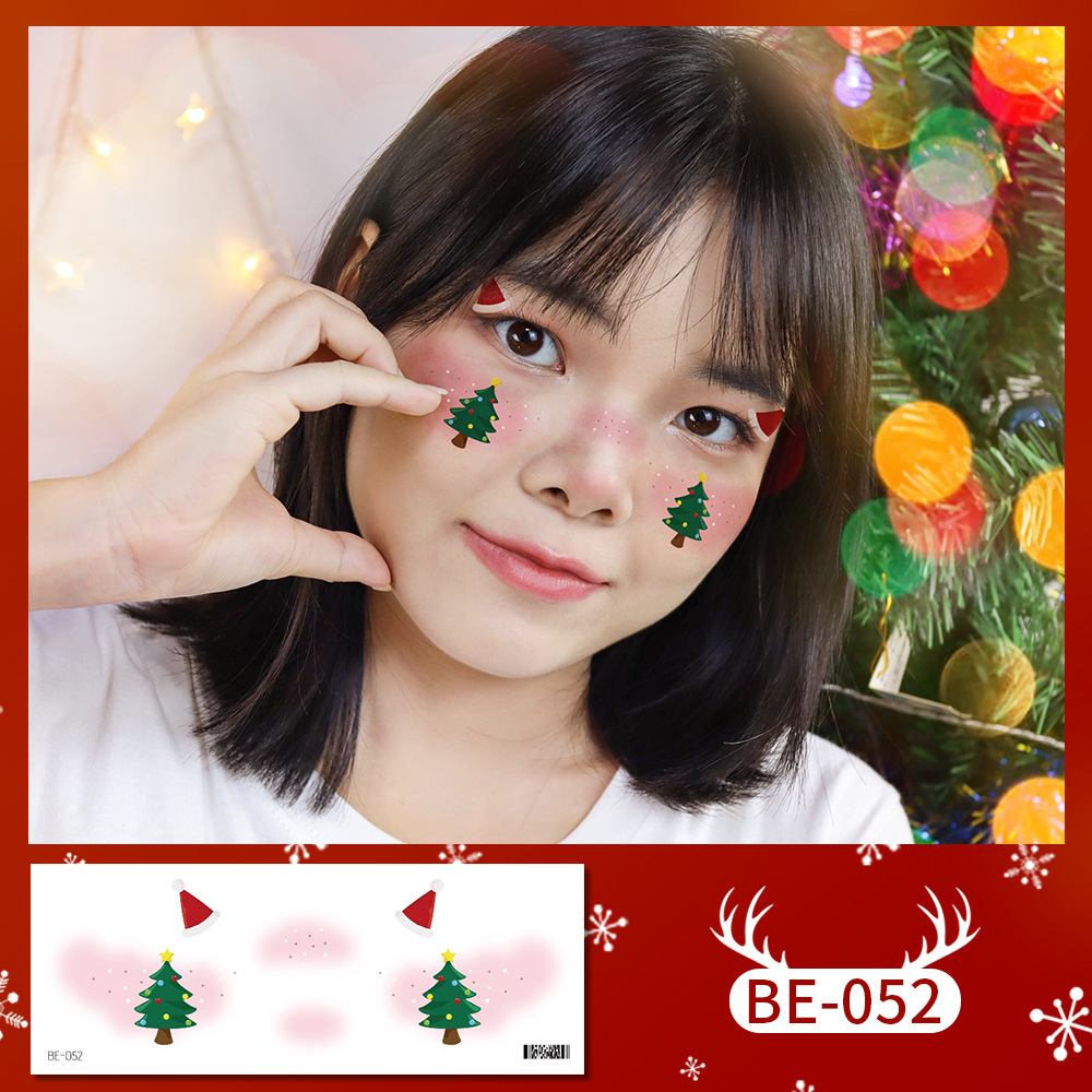 Picture of New cute Christmas face tattoo stickers love snowflake elk girl blush makeup face stickers cross-border in stock