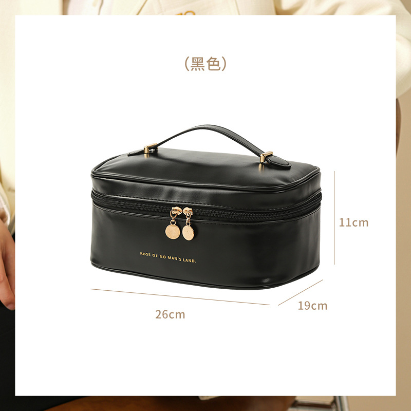 Picture of Spot Wholesale Cross-Border Pu Satchel Cosmetic Bag with High Appearance and Large Capacity Satchel Waterproof Cosmetics Bag Travel Toiletry Bag